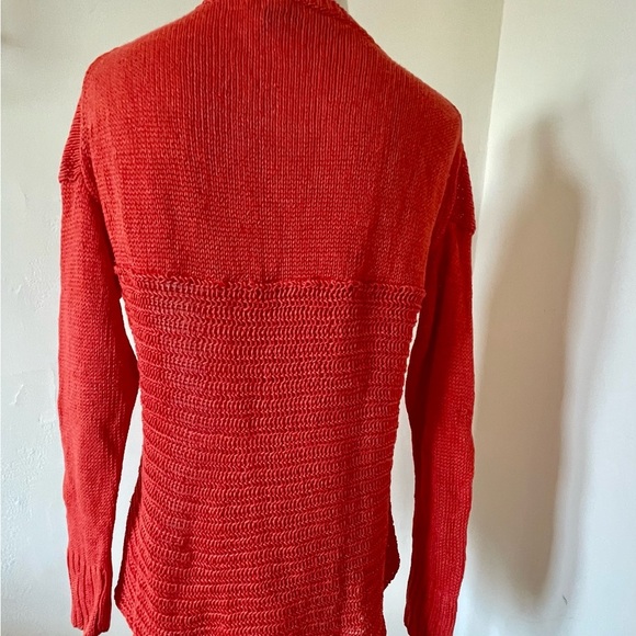 Orange Sweater Relaxed Fit Medium lightweight by JCrew Linen beach - Picture 5 of 9